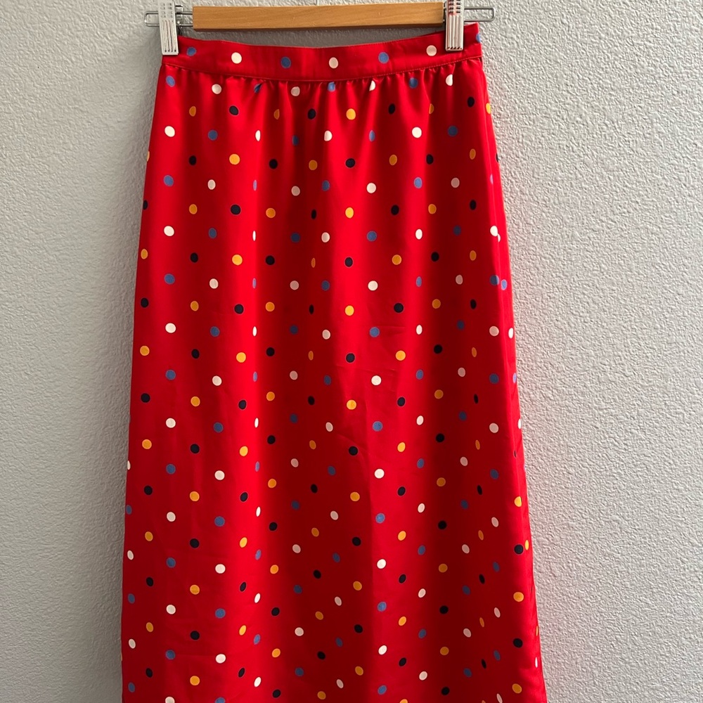 Vintage Sasson Polka Dot Red Skirt